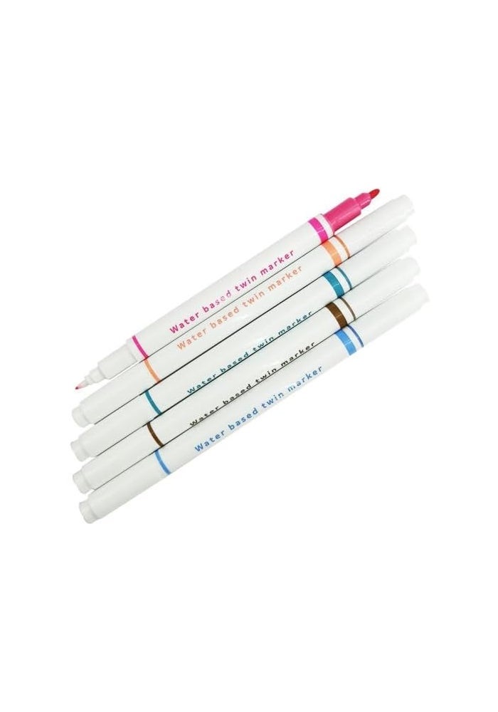 Daiso Water-Based Double-Sided Marker Set - 20 Pieces Multicolor - Image 2
